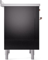 Nostalgie II 36 Inch Electric Freestanding Range in Glossy Black with Copper Trim