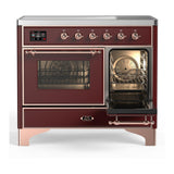ILVE UMDIB40NR3BUP Majestic III 40 inch Induction Range with 6 Elements, 3.82 cu. ft. Total Oven Capacity (Triple Glass Door, Burgundy, Copper)