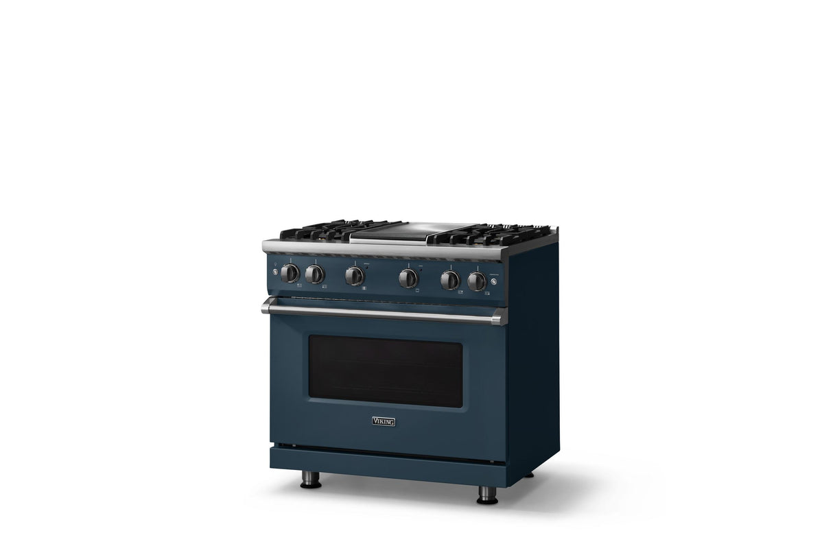 36"W. Sealed Burner Gas Range (Burner: 4g, Finish: Squall, Trim: Polished Chrome, Fuel: Natural Gas)