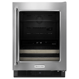 24" Beverage Center with Glass Door and Wood-Front Racks