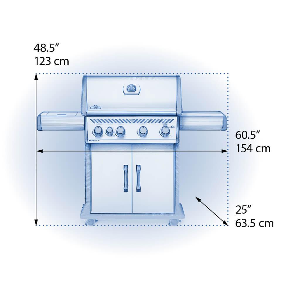 Rogue SE 525 RSIB with Infrared Side and Rear Burner , Natural Gas, Stainless Steel