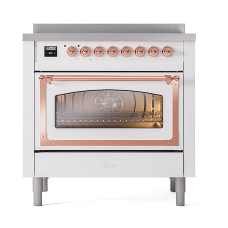 ILVE UNI366NMPRAP Nostalgie II Noblesse 36 inch Induction Range (Triple Glass Door, RAL, Copper)