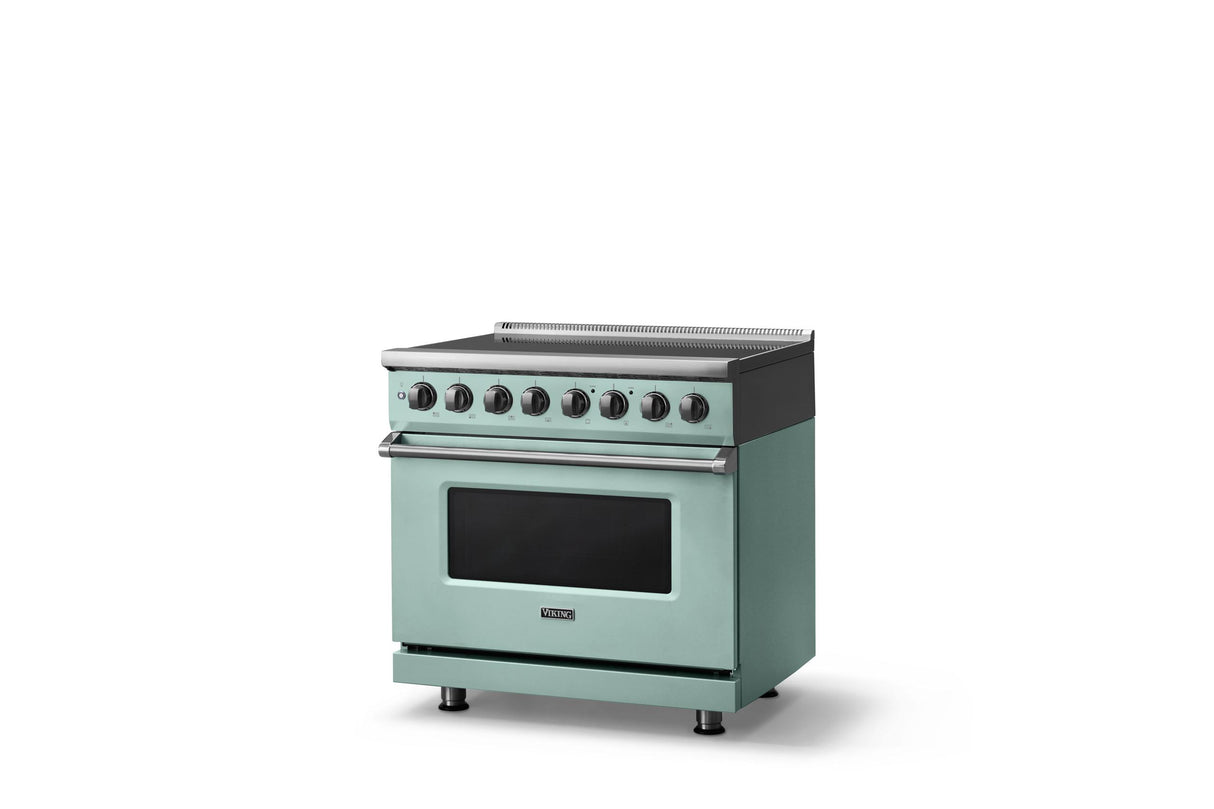 36"W. Induction Range (Finish: Splash, Trim: Polished Chrome)
