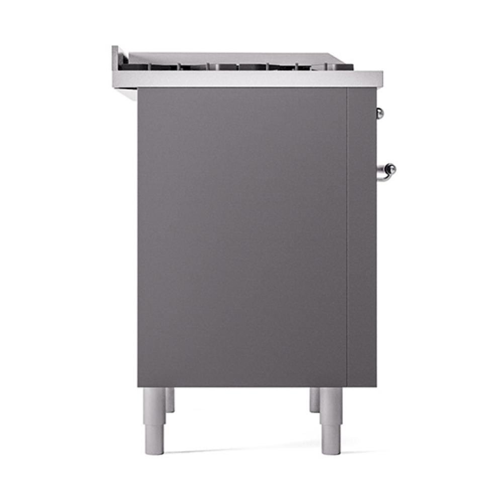 ILVE UN36FQNMPMGC Nostalgie II Noblesse 36 inch Dual Fuel Range (Natural Gas, Solid Door, Graphite Matte, Chrome)