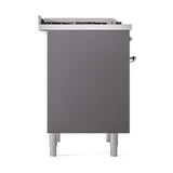 ILVE UN36FQNMPMGC Nostalgie II Noblesse 36 inch Dual Fuel Range (Natural Gas, Solid Door, Graphite Matte, Chrome)