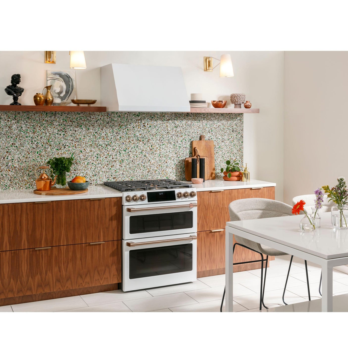 Café™ 30" Smart Slide-In, Front-Control, Gas Double-Oven Range with Convection