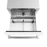 ZLINE 24 in. Touchstone 168 Can Outdoor-Rated Dual Refrigerator Drawer with White Matte Doors (RDSO-WM-24)