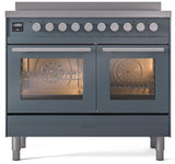Professional Plus II 40 Inch Electric Freestanding Range in Blue Grey with Trim