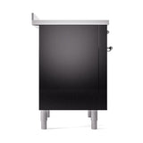 ILVE UNI366QNMPBKC Nostalgie II Noblesse 36 inch Induction Range (Solid Door, Glossy Black, Chrome)