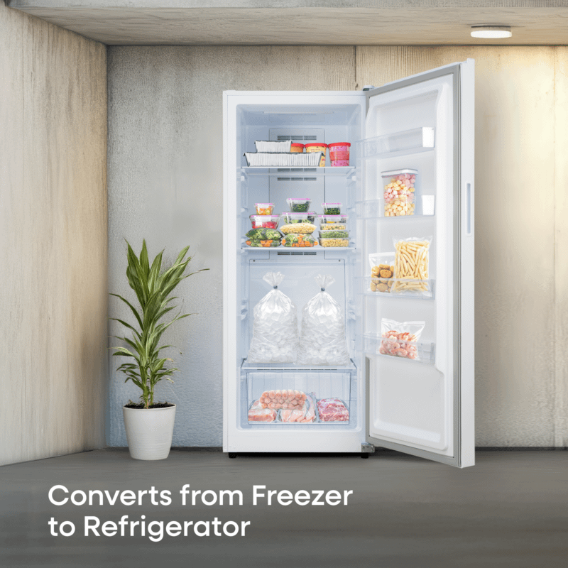 Element 14.0 cu. ft. Upright Convertible Freezer / Refrigerator - White, ENERGY STAR (EUF14CEEW)