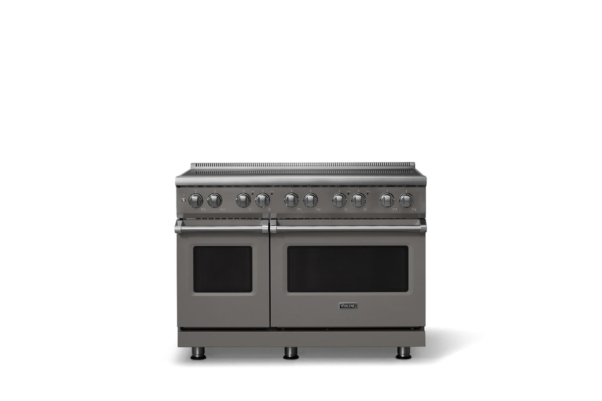 48"W. Induction Range (Finish: Damascus Gray, Trim: Polished Chrome)