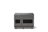 48"W. Induction Range (Finish: Damascus Gray, Trim: Polished Chrome)