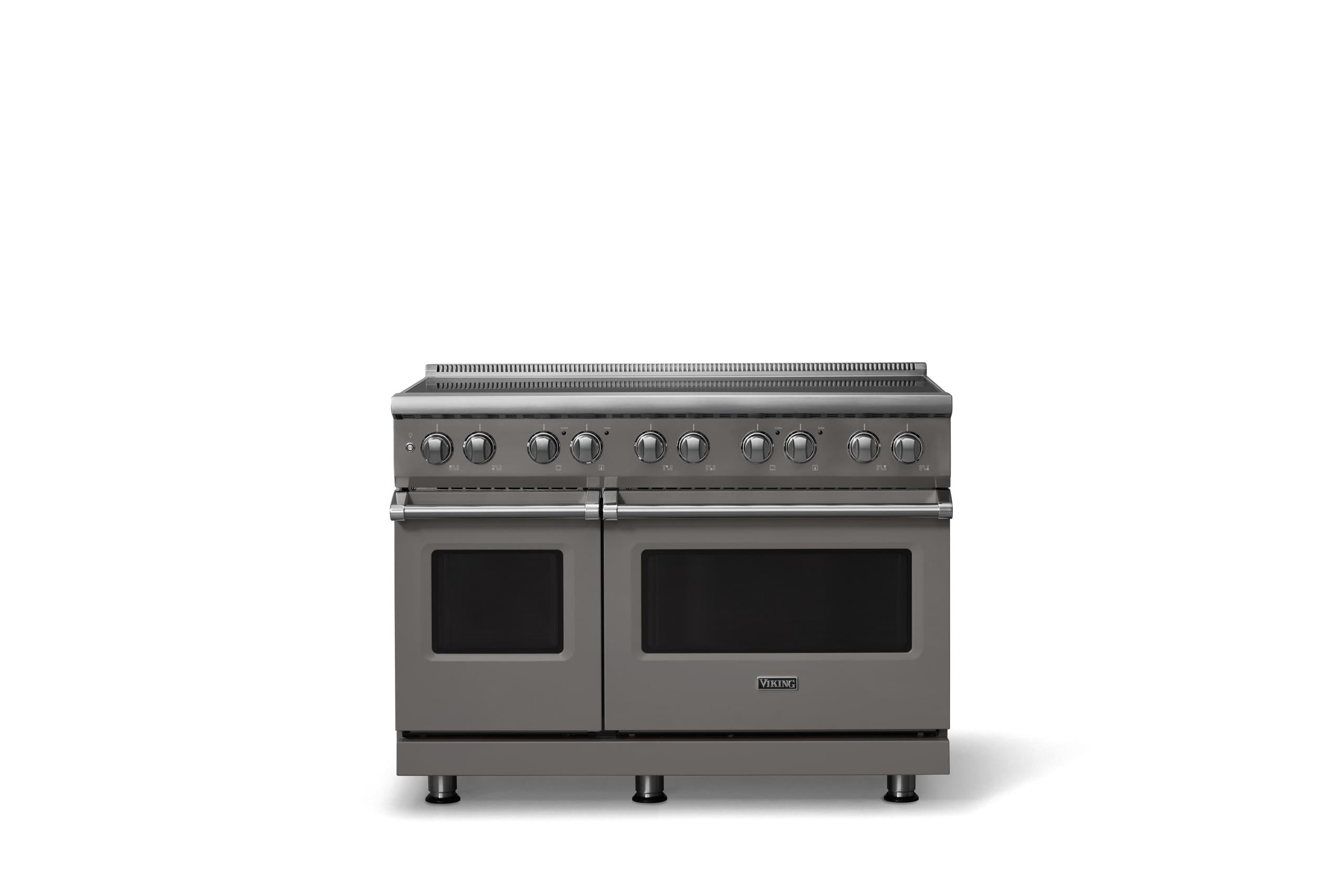48"W. Induction Range (Finish: Damascus Gray, Trim: Polished Chrome)