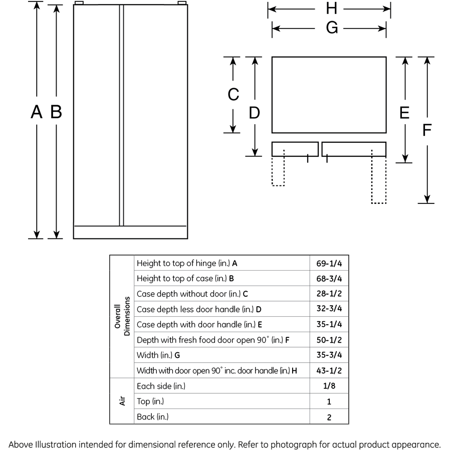 GE Profile™ Series ENERGY STAR® 25.3 Cu. Ft. Side-by-Side Refrigerator