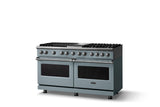 60"W.Dual Fuel Range (Finish: November Sky, Trim: Polished Chrome, Fuel: Natural Gas)