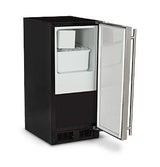 15" Crescent Ice Machine - Solid Black Door, Stainless Handle - Right Hinge