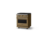 30"W. Sealed Burner Gas Range (Finish: Golden Hour, Trim: Brushed Brass, Fuel: Natural Gas)
