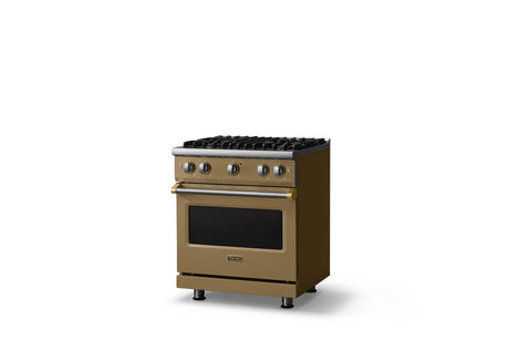 30"W. Sealed Burner Gas Range (Finish: Golden Hour, Trim: Polished Chrome, Fuel: Propane)