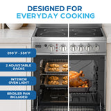 Avanti 24-Inch Freestanding Electric Range with Ceramic Glass Cooktop and Digital Timer, in Stainless Steel (CERU240P3S)