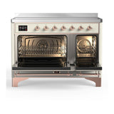 ILVE UMIB48QNR3AWP Majestic III 48 inch Induction Range with 6 Elements, 5.02 cu. ft. Total Oven Capacity (Solid Door, Antique White, Copper)