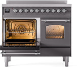 Nostalgie II 40 Inch Electric Freestanding Range in Matte Graphite with Chrome Trim