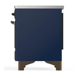 ILVE UMDIB40QNR3MBB Majestic III 40 inch Induction Range with 6 Elements, 3.82 cu. ft. Total Oven Capacity (Solid Door, Midnight Blue, Burnished)