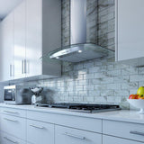 600 CFM 30" Arching Glass And Stainless Italian Made Wall Mount Hood