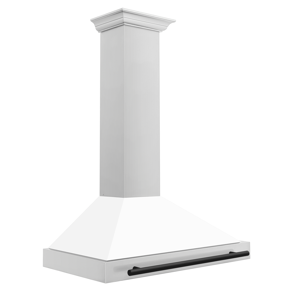 ZLINE 36 in. Autograph Edition Convertible Stainless Steel Range Hood with White Matte Shell and Champagne Bronze Accents (KB4STZ-WM36-CB) [Color: Matte Black Accents]
