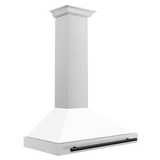 ZLINE 36 in. Autograph Edition Convertible Stainless Steel Range Hood with White Matte Shell and Champagne Bronze Accents (KB4STZ-WM36-CB) [Color: Matte Black Accents]