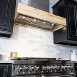 ZLINE 48 in. 1200 CFM Designer Series Wooden Wall Mount Range Hood in Butcher Block (681M-48)