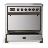 ILVE UMIB36QNR3SSB Majestic III 36 inch Induction Range with 6 Elements, 3.5 cu. ft. Total Oven Capacity (Solid Door, Stainless Steel, Burnished)