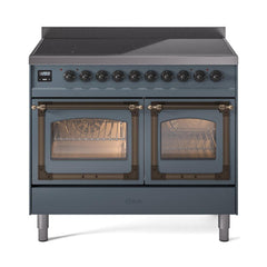 ILVE UNDI406NMPBGB Nostalgie II Noblesse 40 inch Induction Range (Triple Glass Door, Blue Grey, Burnished)