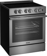 30in electric stainless range with 5.7 cu ft self clean oven, 4 burner