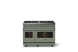 48"W. Dual Fuel Range (Burner: 8b, Finish: Eucalyptus, Trim: Polished Chrome, Fuel: Natural Gas)