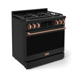 36 Inch Professional Gas Range With Tilt Panel Touch Control In Black/rose Gold  Gordon Ramsay Series
