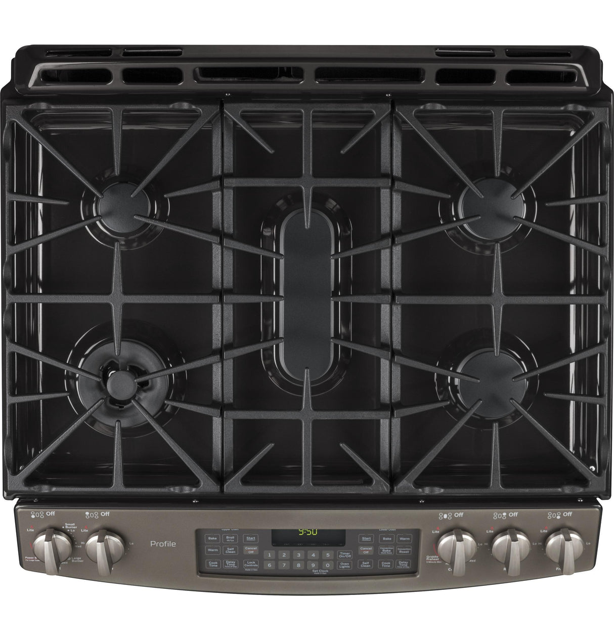 GE Profile™ Series 30" Slide-In Front Control Double Oven Gas Range
