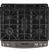 GE Profile™ Series 30" Slide-In Front Control Double Oven Gas Range