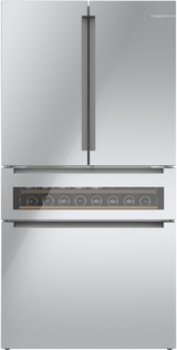 800 Series French Door Bottom Mount Refrigerator, Glass door 36" Stainless Steel