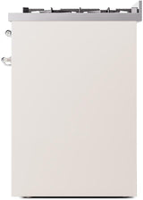 Nostalgie II 30 Inch Dual Fuel Natural Gas Freestanding Range in Antique White with Chrome Trim