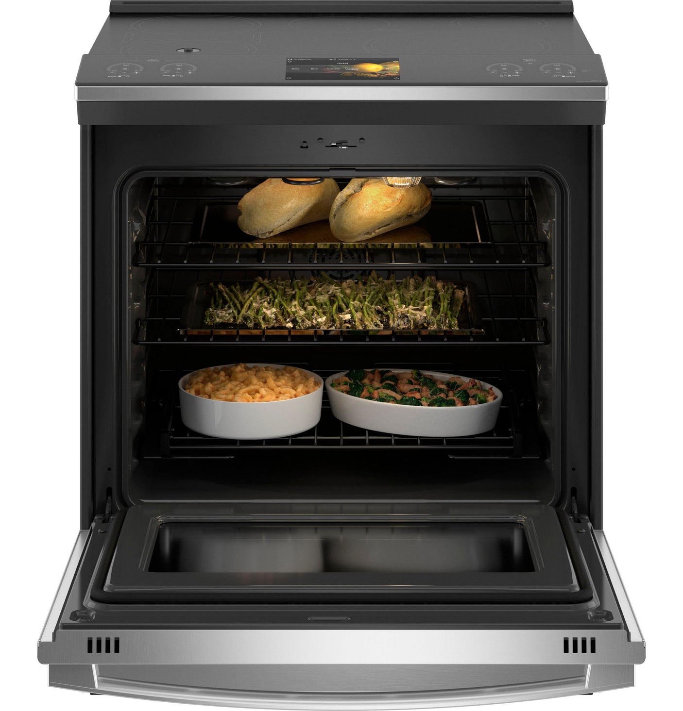GE Profile™ 30" Smart Slide-In Front-Control Induction Fingerprint Resistant Range with In Oven Camera