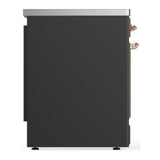 ILVE UMIB30QNR3MGP Majestic III 30 inch Induction Range with 4 Elements, 4 cu. ft. Oven Capacity (Solid Door, Graphite Matte, Copper)