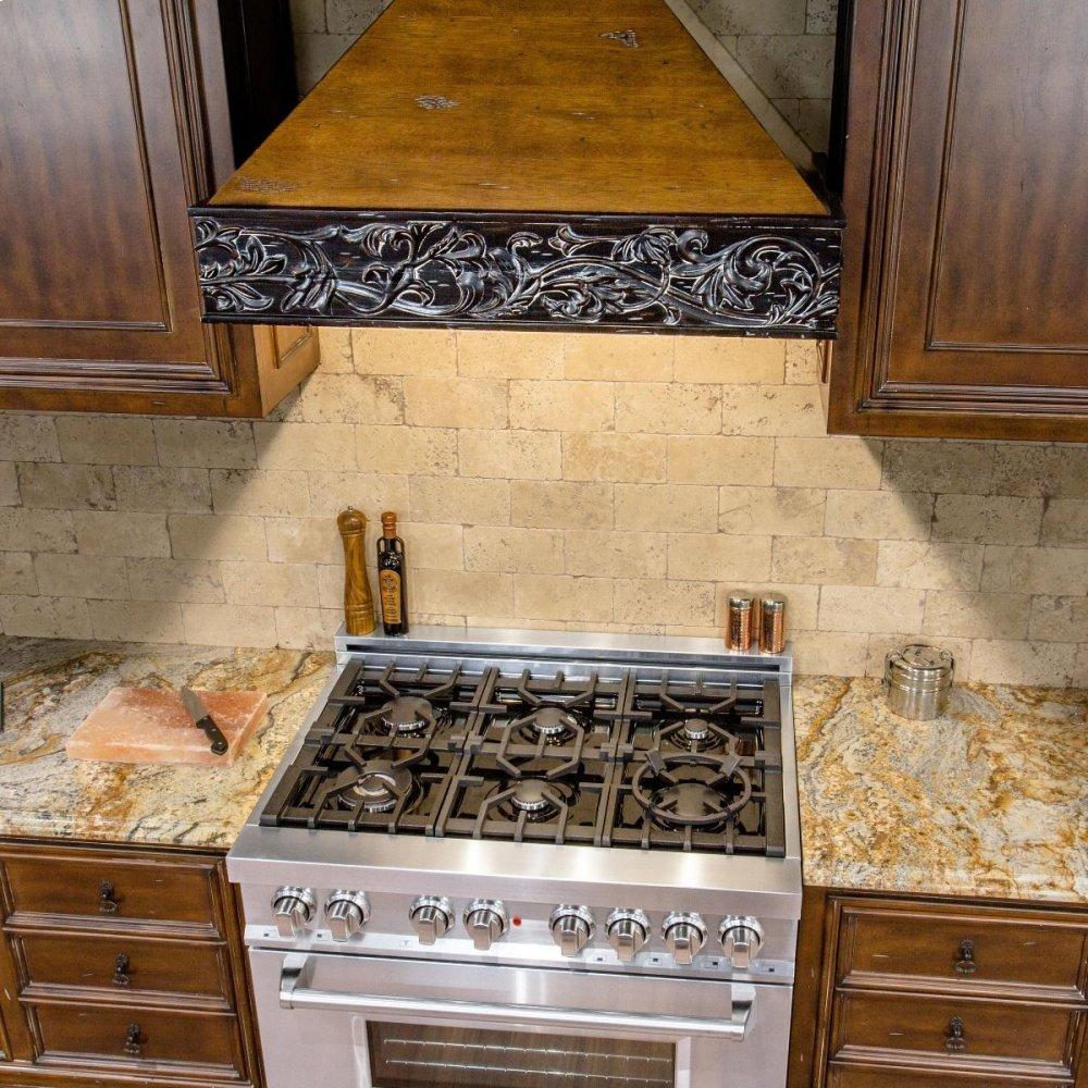 ZLINE 36 in. Wooden Wall Mount Range Hood in Antigua and Walnut - Includes Remote Motor