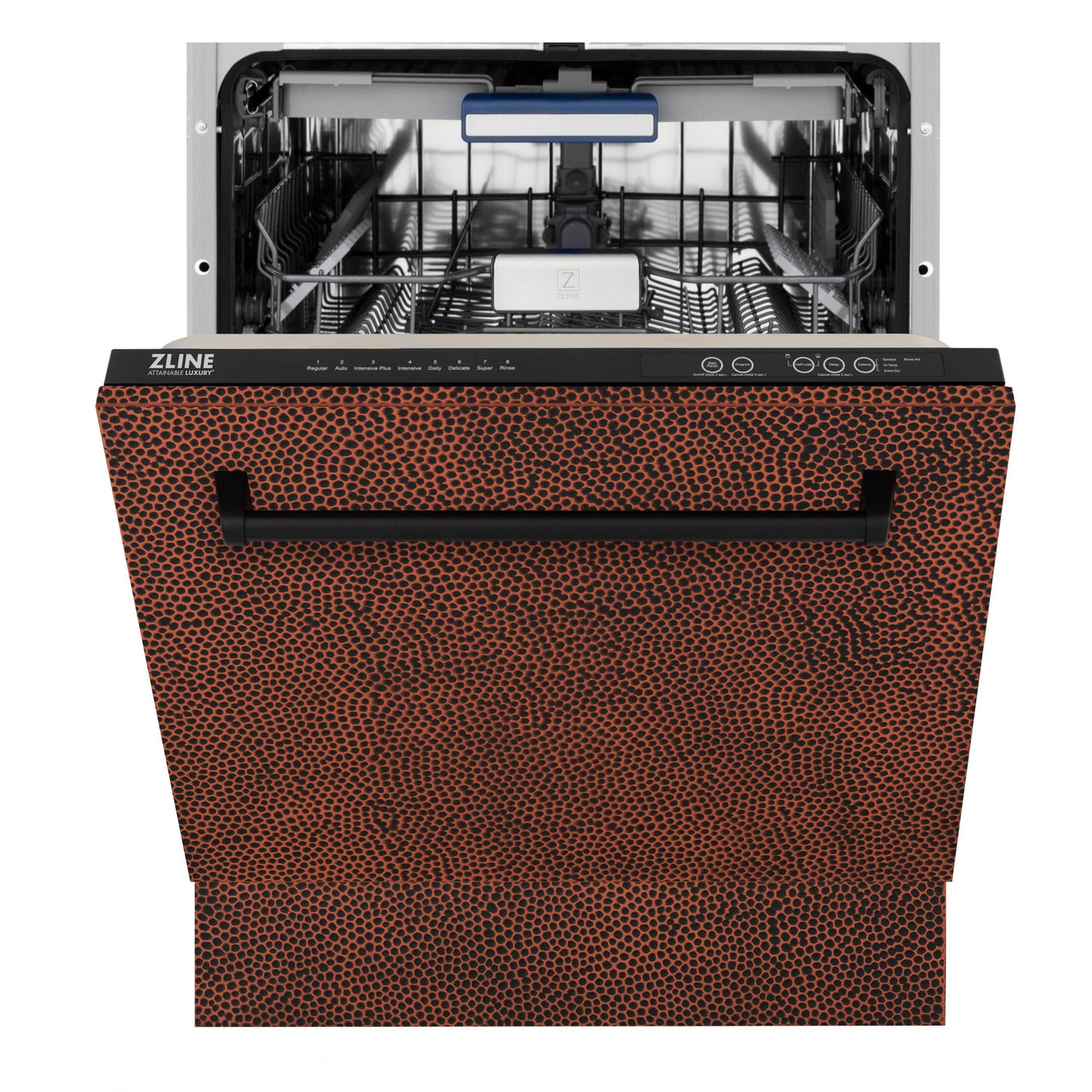 ZLINE 24" Tallac Series 3rd Rack Dishwasher with Traditional Handle, 51dBa (DWV-24) [Color: Hand Hammered Copper]