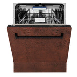 ZLINE 24" Tallac Series 3rd Rack Dishwasher with Traditional Handle, 51dBa (DWV-24) [Color: Hand Hammered Copper]