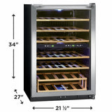 45 Bottle Two-Zone Wine Cooler