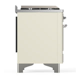 ILVE UM60FNR3AWCLP Majestic III 60 inch Dual Fuel Range with 9 Burners and Griddle, Dual Function Burner up to 25,000 BTU (Liquid Propane, Triple Glass Door, Antique White, Chrome)