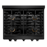ZLINE 36 in. 5.2 cu. ft. Gas Range with Convection Gas Oven in Black Stainless Steel with 6 Brass Burners (SGRB-BR-36)