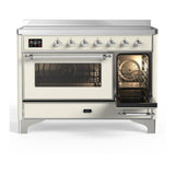 ILVE UMIB48NR3AWC Majestic III 48 inch Induction Range with 6 Elements, 5.02 cu. ft. Total Oven Capacity (Triple Glass Door, Antique White, Chrome)