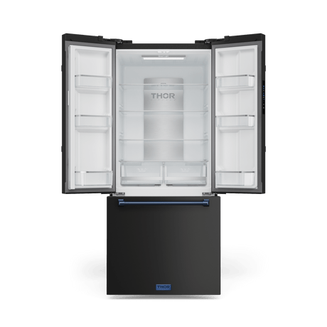 30 Inch 17.5 Cu Ft French Door Counter Depth Refrigerator With Ice Maker In Black/navy Blue  Gordon Ramsay Series