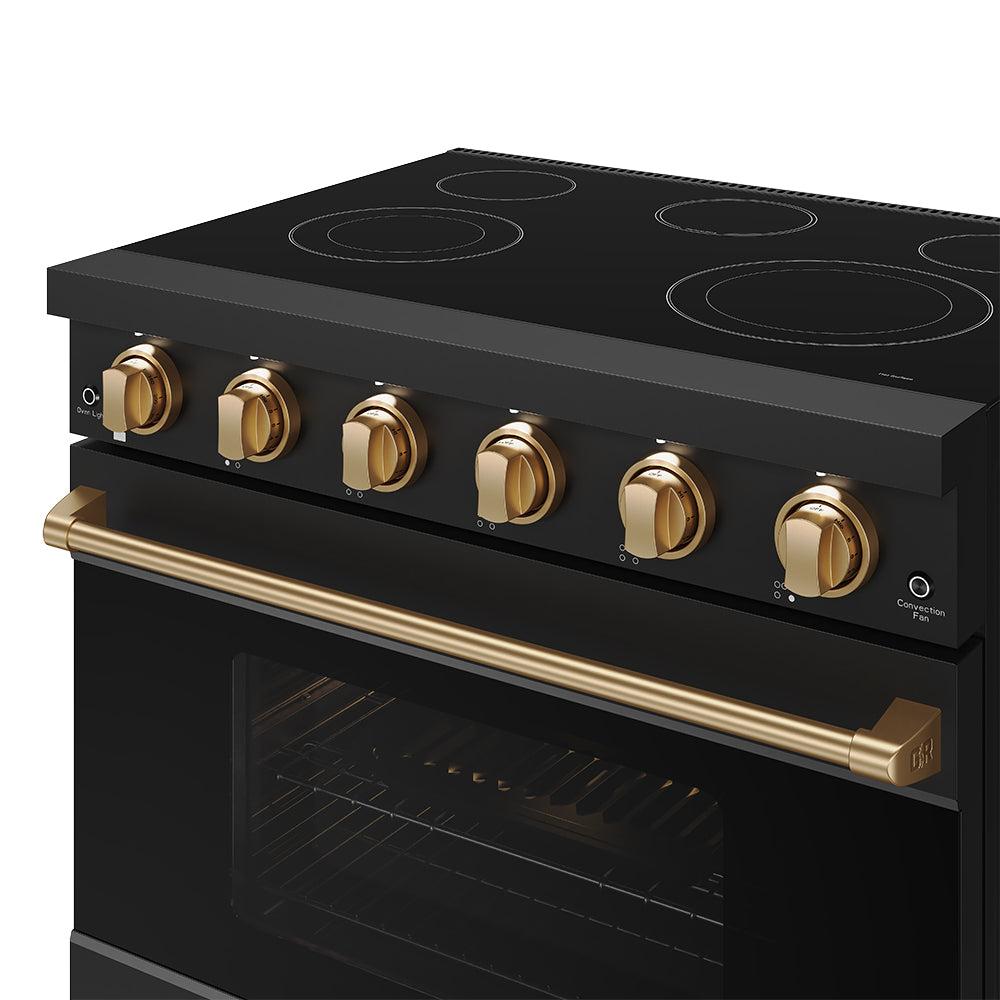 36 Inch Professional Electric Range In Black/bronze  Gordon Ramsay Series